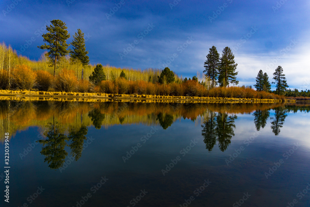 Bend Oregon in Fall - River Reflections - Deschutes River