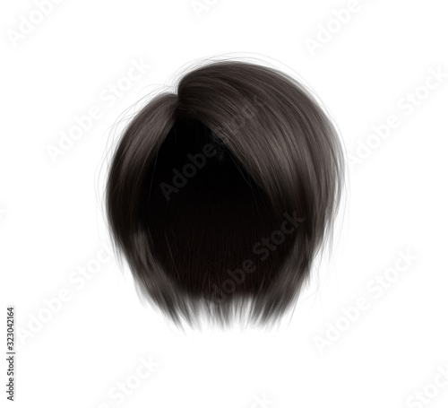 Hair For Woman isolated on White 3D Rendering