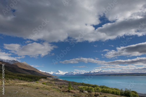 Mount Cook New Zealand Lake Pukaki Mountains snow © A