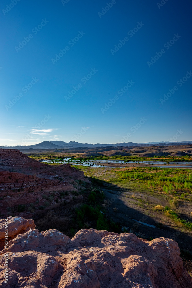 Fototapeta premium Blue Sky and Valley River
