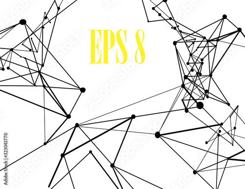 Stylish geometric background for your text. Lines, pattern, future. Background of technology. The stars of the constellation. Stylish abstract background.