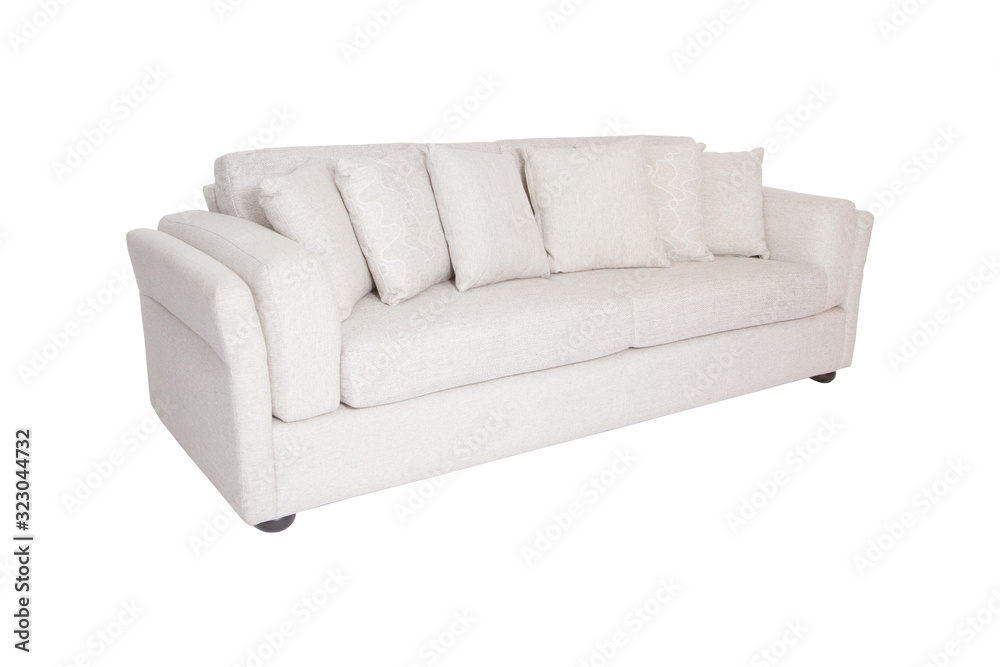 Three seats cozy sofa isolated on white Three seats cozy sofa isolated on white