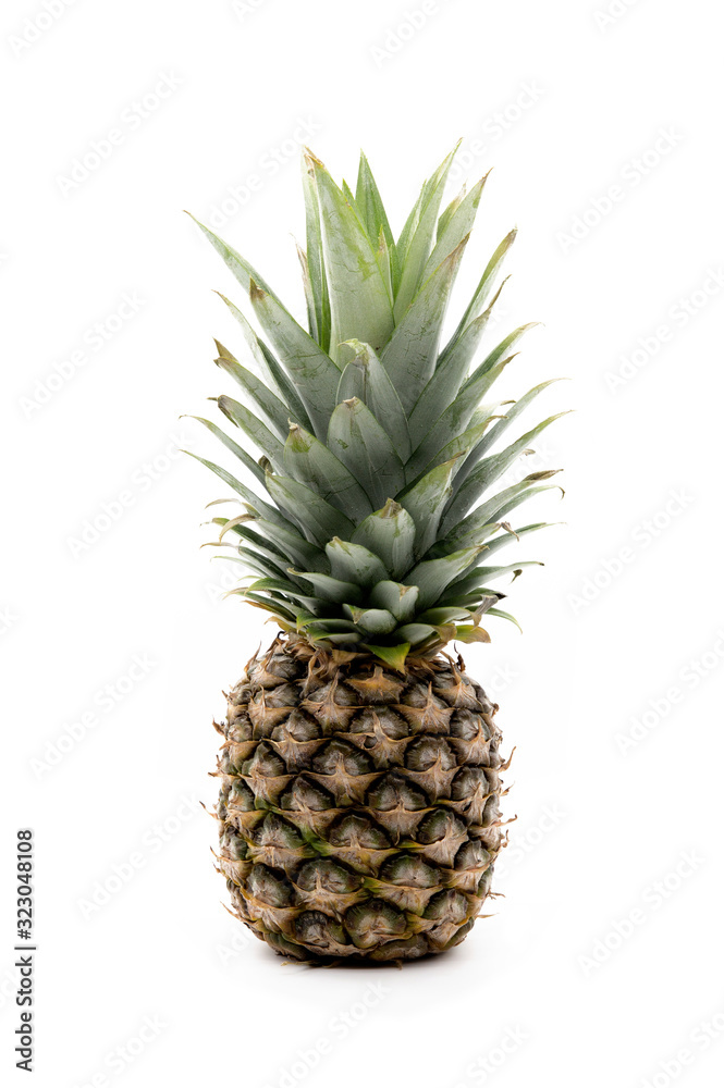Ripe whole pineapple isolated on white background Ripe whole pineapple isolated on white background