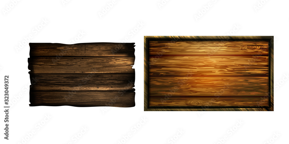 Vector realistic illustration of wooden signboard