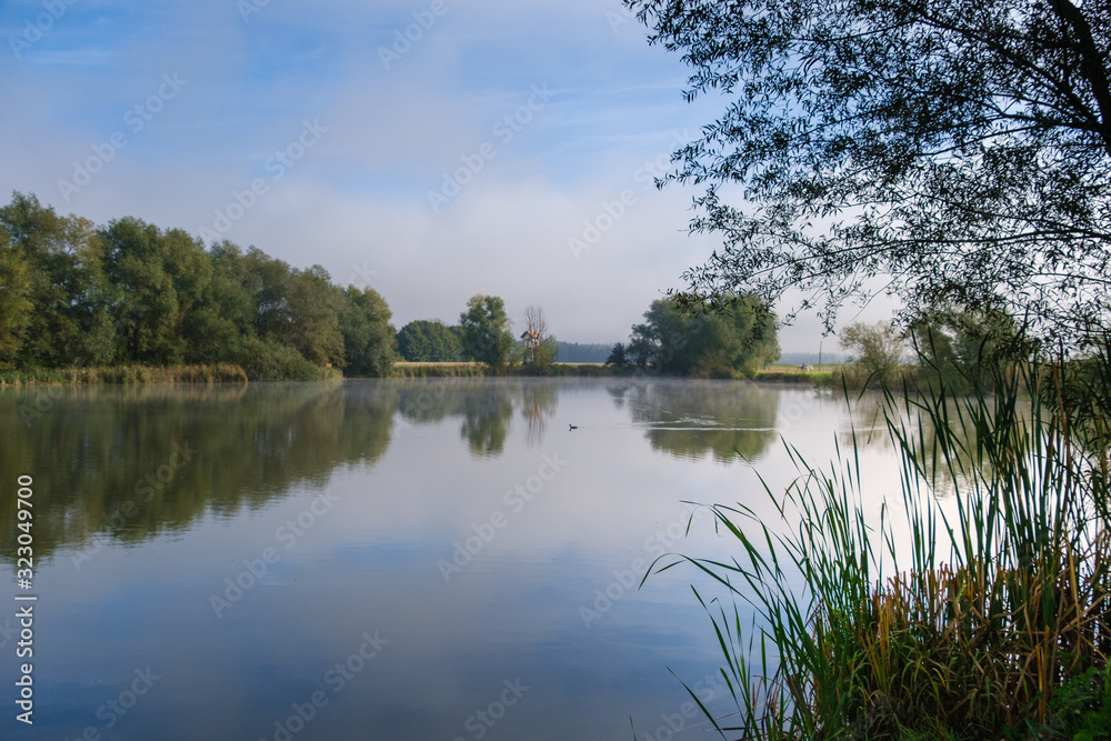 Hrase pond lake in summer morning Hrase pond lake in summer morning