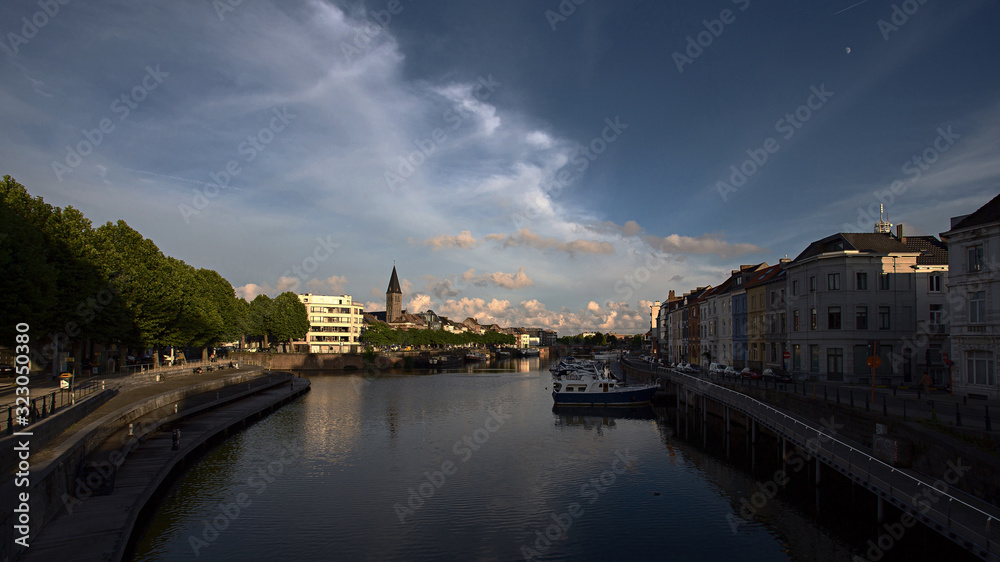 Fototapeta premium Ghent, Belgium. Pleasant soft colors and light.
