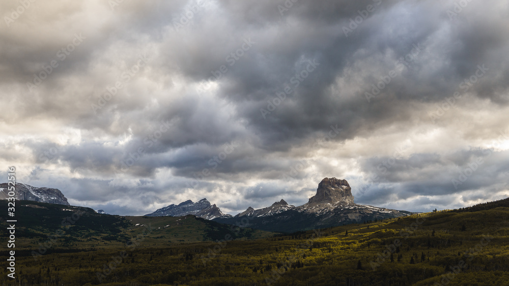 clouds over mountains