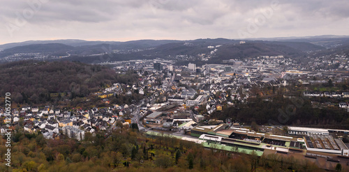 siegen germany cityscape in the winter from above