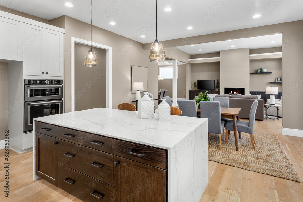 Concept Floor Plan, Hardwood Floor Kitchen And Living Room
