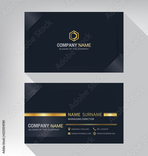 Business card in modern luxury style black and gold color