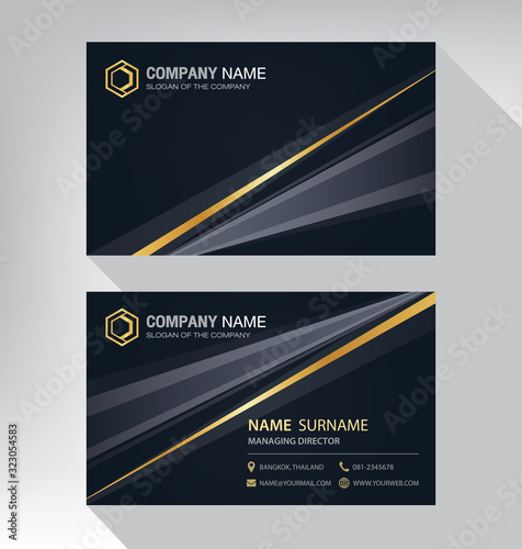 Business card in modern luxury style black and gold color