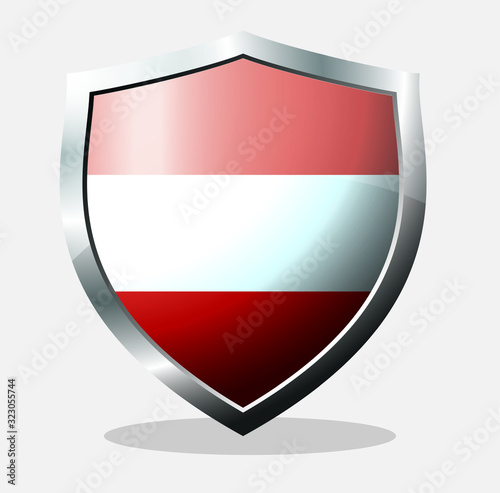 Free Download Austria state flag shield icon with white background - GFXLoad