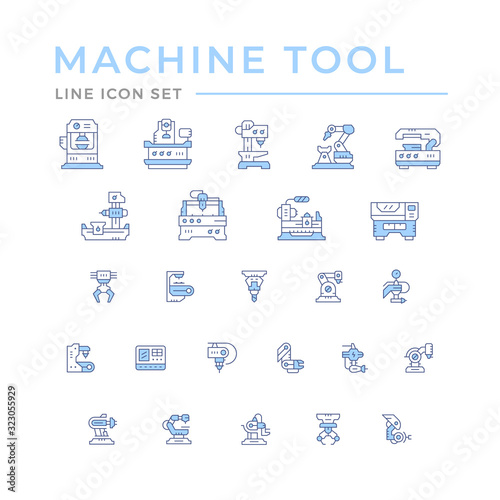 Set icons of machine tool, robotic industry