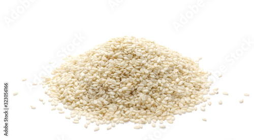 Sesame seeds pile isolated on white background