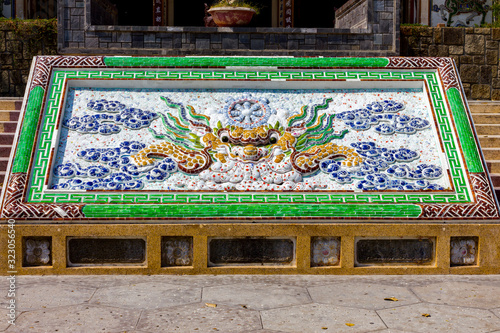Ceramic mosaic in the monastery Long Son in Nha Trang