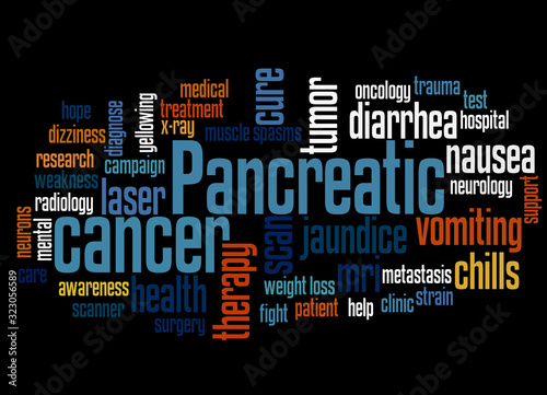 Pancreatic cancer word cloud concept 3 photo