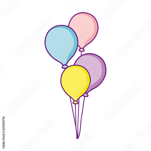 bunch balloons decoration celebration party festive