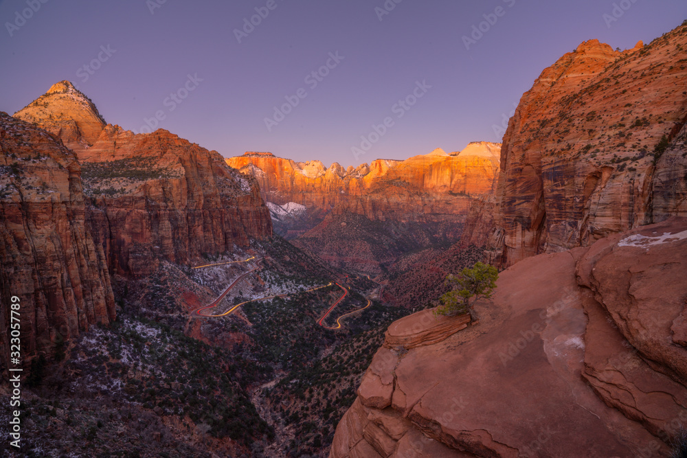 Blue Hour at Zion National Park Canyon Overlook