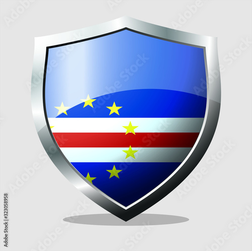 Free Download Cape Verde state flag shield icon with a white background - GFXLoad
