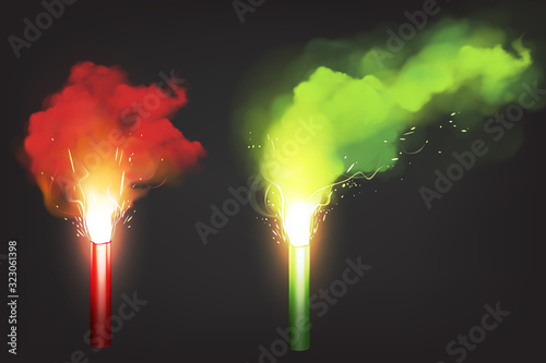 Burn red and green flare