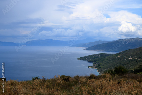 wide view over the sea near Lubenice  island Cres  croatia