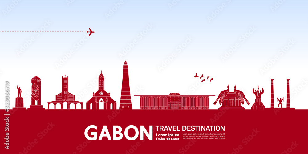 Gabon travel destination grand vector illustration. 