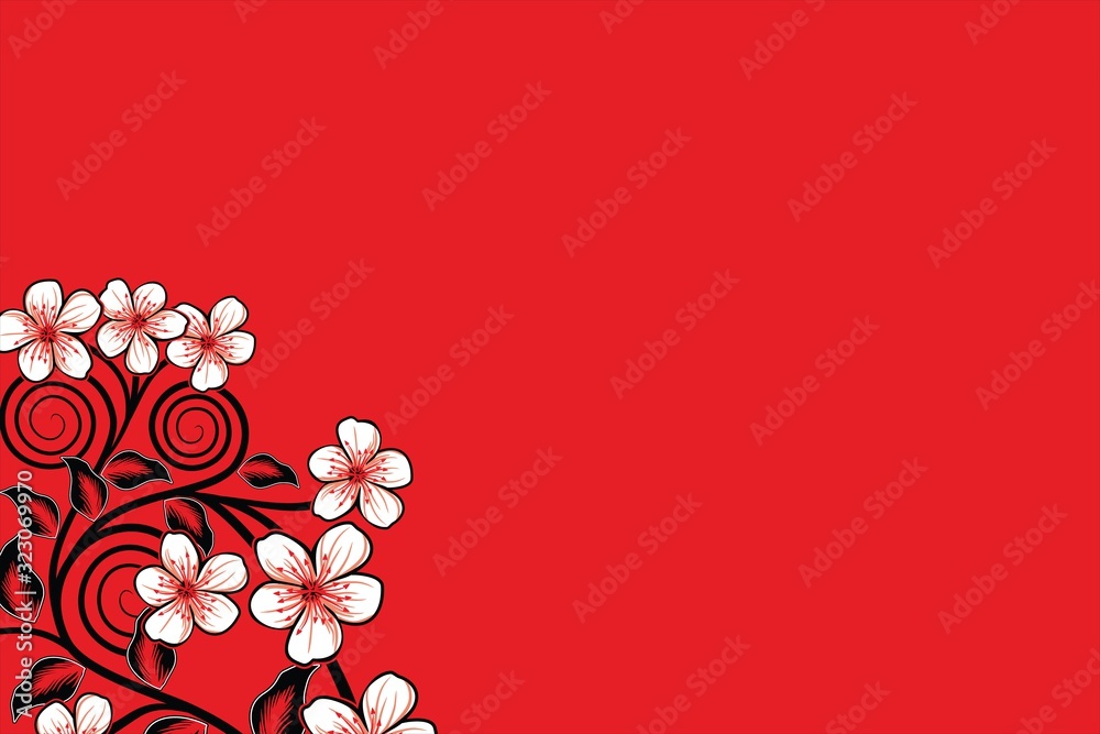 floral vector background, Indonesian batik motif