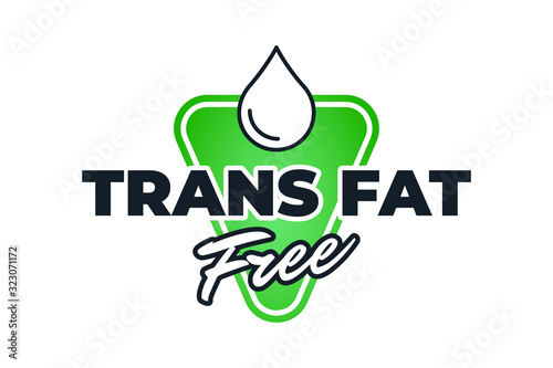Fotografía Trans fat free green badge for diet control icon