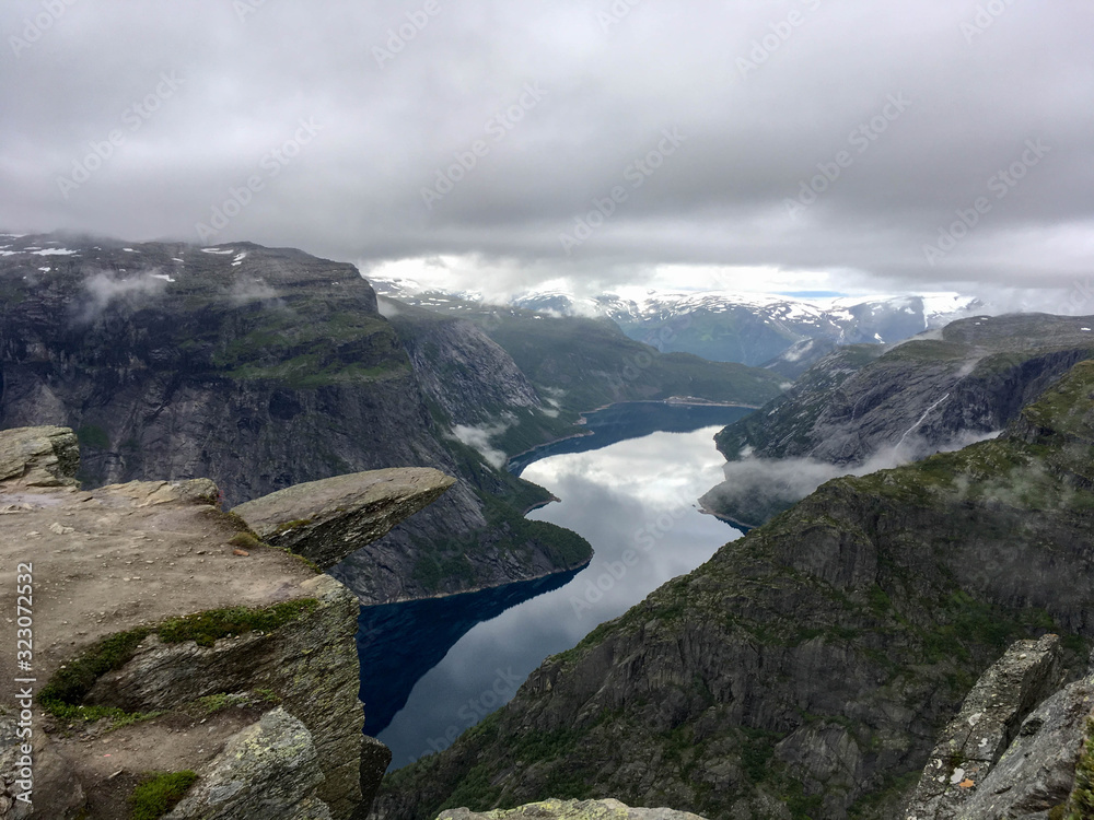 Trolltunga in norway before the tourists arrive