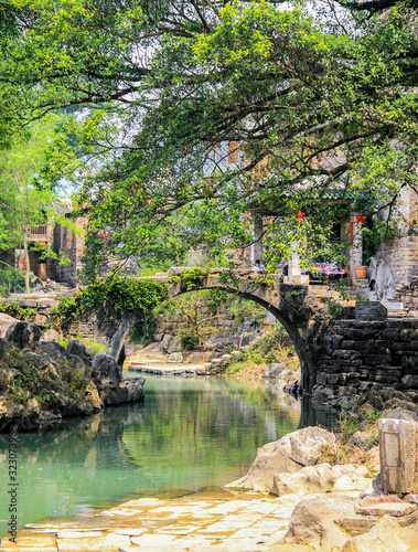 Famous bridge unknown oldtown of Huangyao in Zhaoping County, Guangxi, China