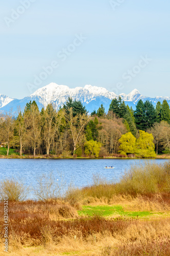 Deer Lake view from trail in Vancouver, Canada.