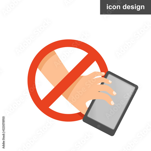 Phone theft stop vector icon
