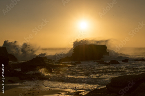 Cape town False Bay landscape at sunset