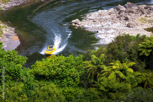 Hamilton jet boat on Whanganui river New Zealand photo