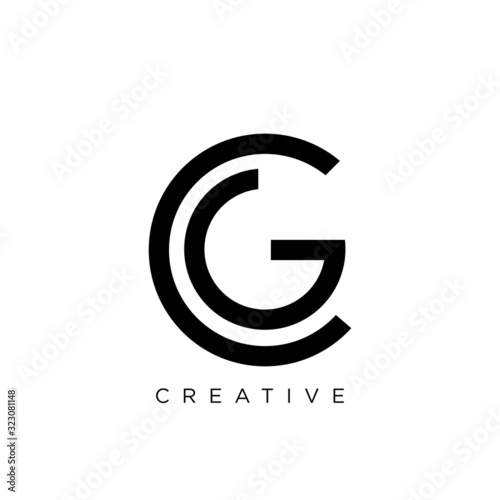 cg or gc logo design vector icon