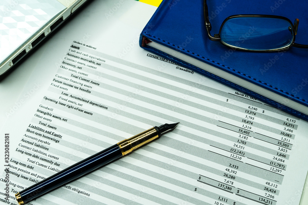 Financial accounting stock market graphs analysis. Business planning