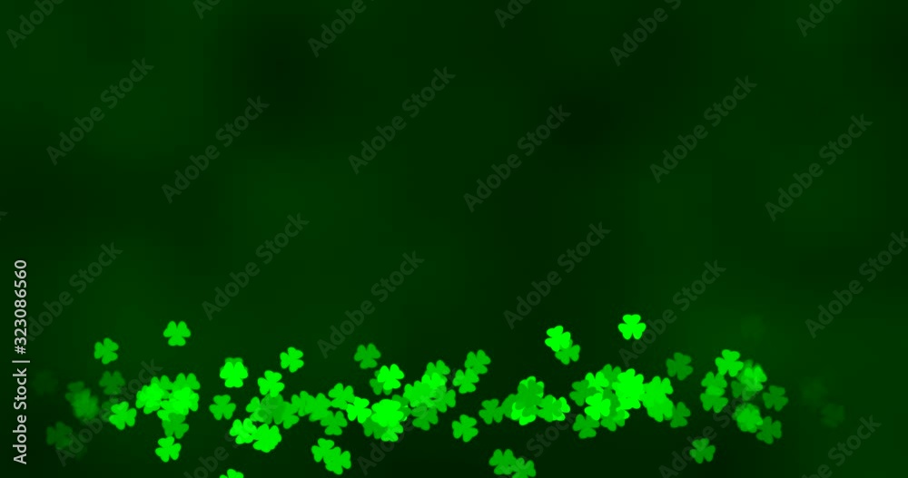 Patrick Day background with shamrock leaf pattern. For festive pub party. 3d render, loop 4k Patrick Day background with shamrock leaf pattern. For festive pub party. 3d render, loop 4k
