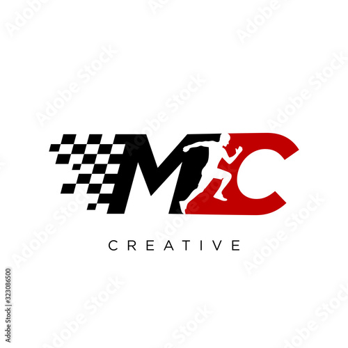 mc run logo design vector icon