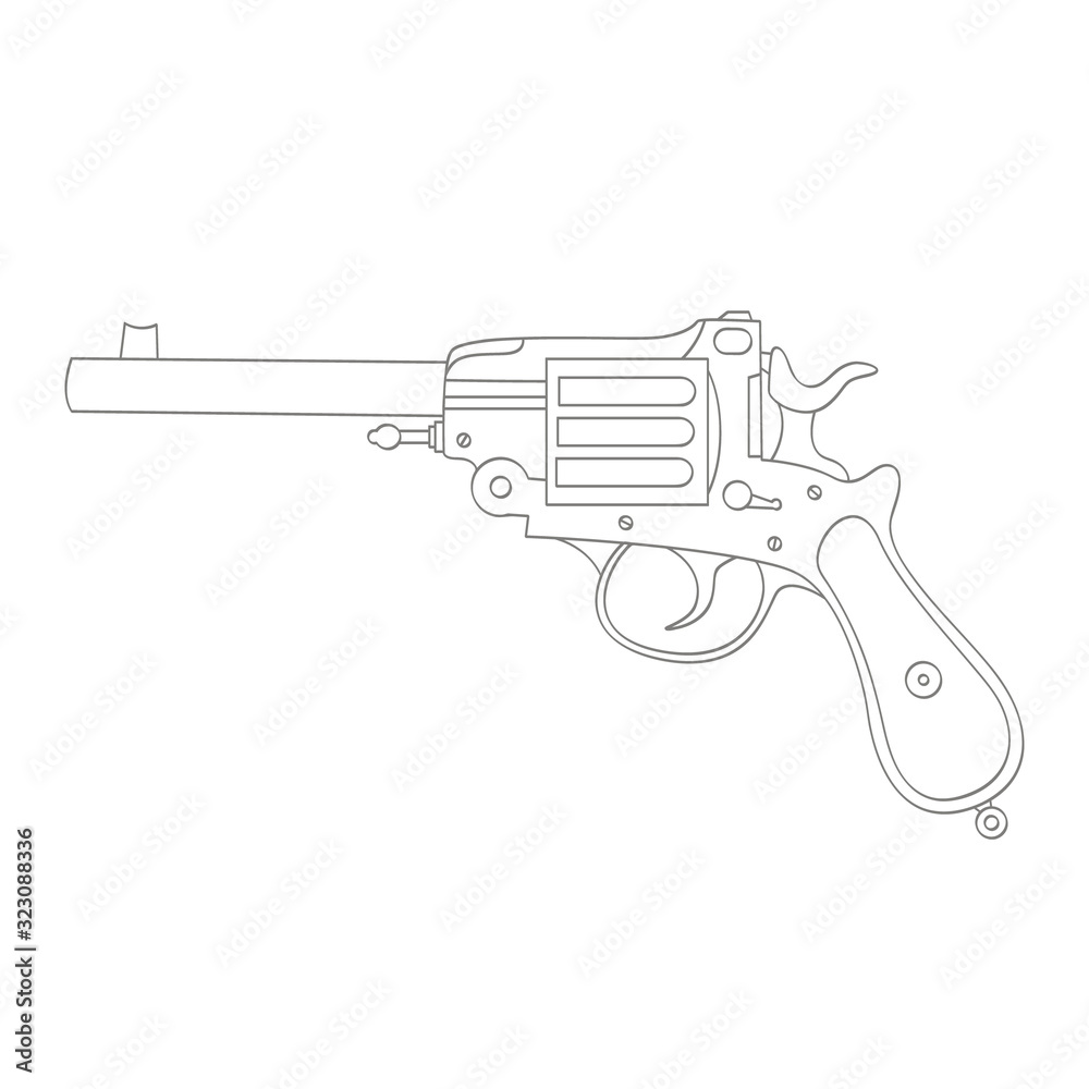 Vector monochrome icon with Revolver for your design