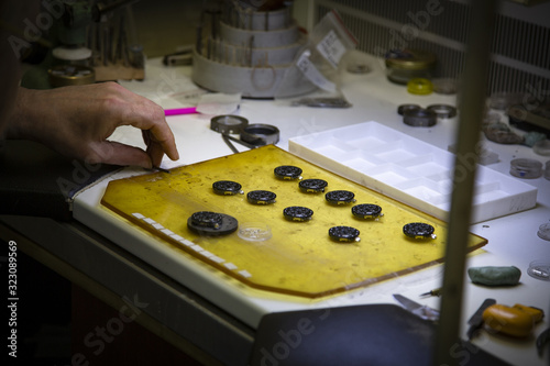 Industrial workshop of the watch factory Nika. Manufacture of wristwatches and precious metal products. Moscow, Russia photo