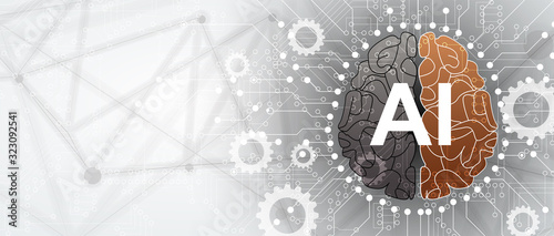 Abstract human brain. Artificial intelligence technology. Science background
