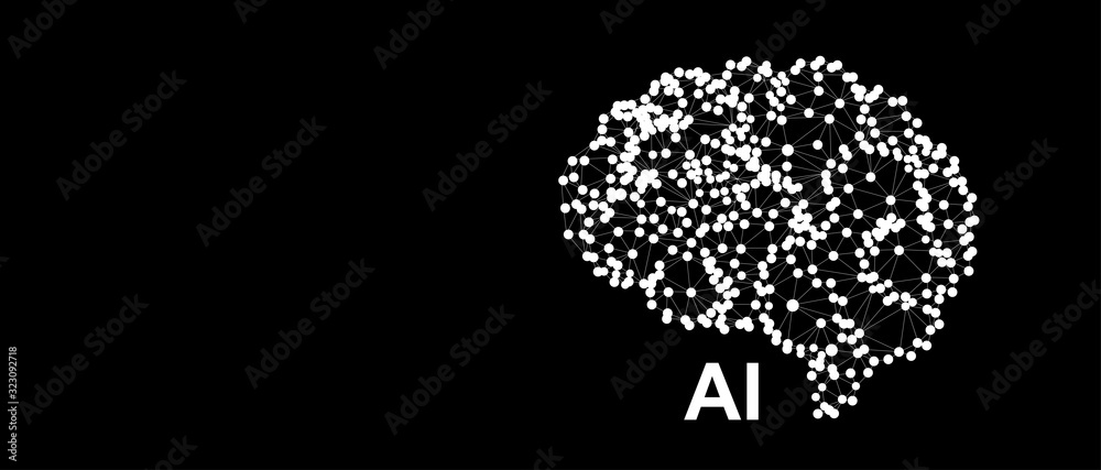 Abstract human brain. Artificial intelligence technology. Science background Abstract human brain. Artificial intelligence technology. Science background