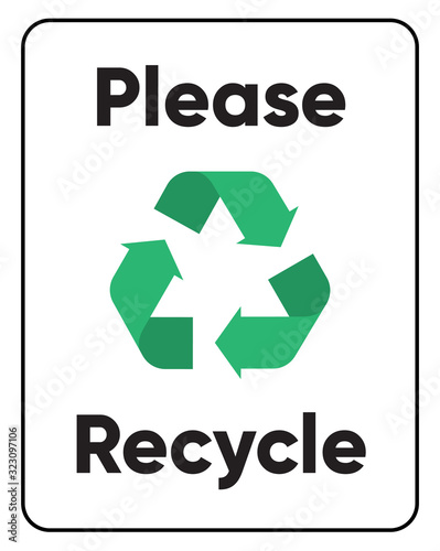 Please Recycle Sign Stickers and Labels on vector transparency background.