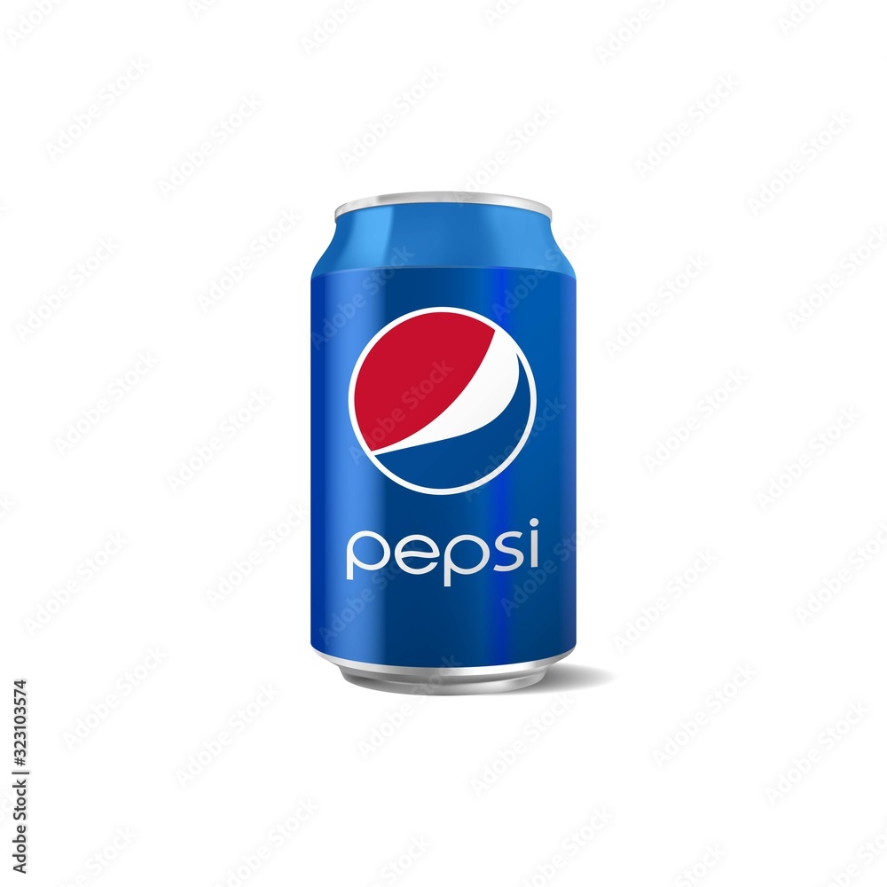 Vector illustration of Pepsi can isolated on white background for ...