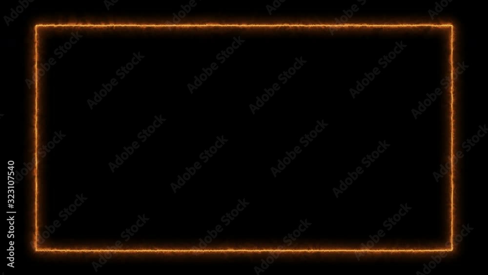 Empty frame with electric power round border glowing, burning flame sign. Blank rectangle fire with electric power around frame lights. The best stock of animation orange electric power round frame Empty frame with electric power round border glowing, burning flame sign. Blank rectangle fire with electric power around frame lights. The best stock of animation orange electric power round frame