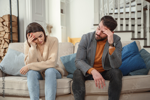 Fotografie Upset couple at home
