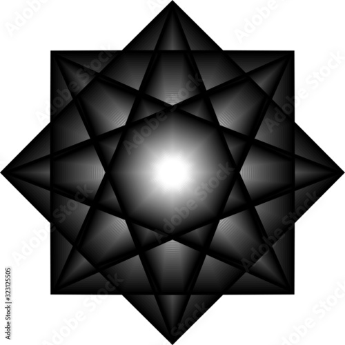 Original and unique geometric shape sign, pentagram rune