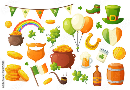 Set of traditional objects associated with Ireland