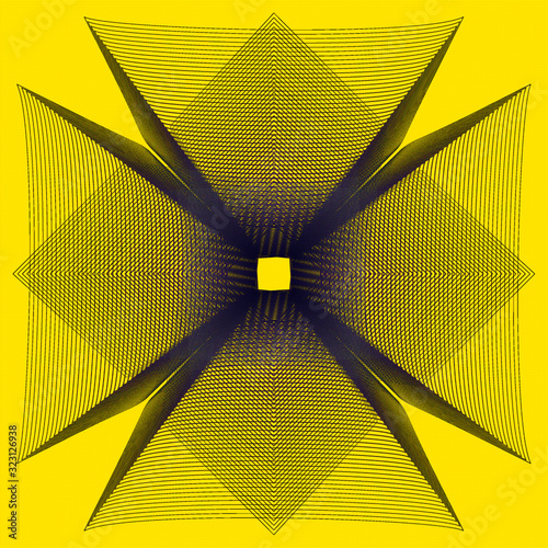 Original and unique geometric shape sign, pentagram rune