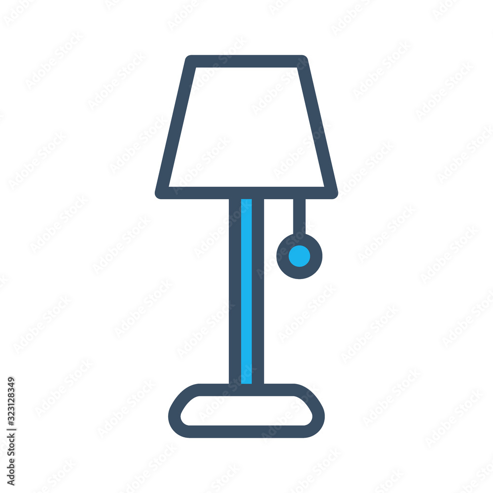 Table lamp icon designed in filled outline style Table lamp icon designed in filled outline style